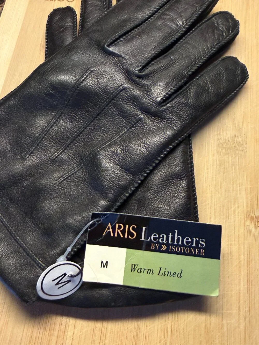 Aris Isontoner Leather Gloves Black / Sz. M